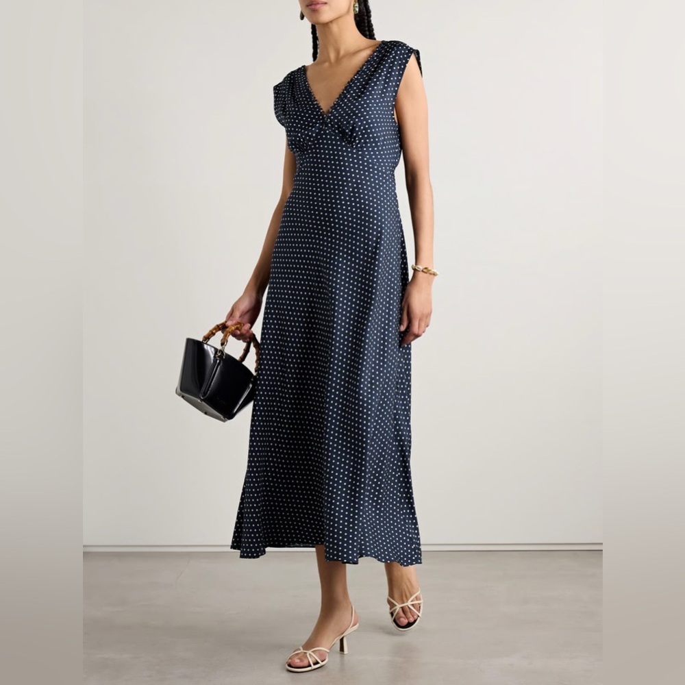 Doen Midnight Blue Maxi Dress with White Dots